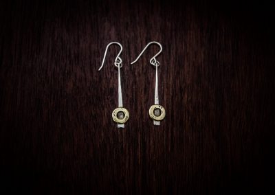 ADEM2 - Forged silver and bullet earrings